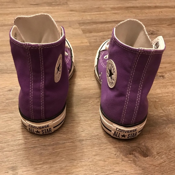 Women’s Purple High Top Converse Shoes - Picture 6 of 14